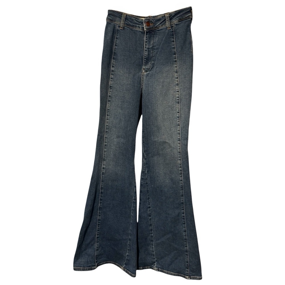 PILCRO Blue Denim Size 28 Flare Wide Leg Jeans